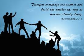 scripture of 1 Thess. 5:11 aside men helping each other